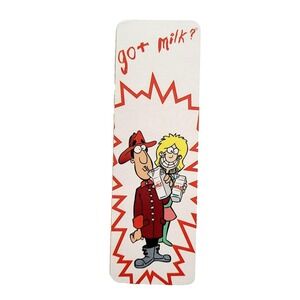 Vintage 90s Got Milk Bookmark paperboard Gotcha Dairy advert 1998 NDC S98-1684/1